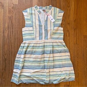 NEW vineyard Vines Jacquard Notch Neck Dress Tide Blue Size Large NWT